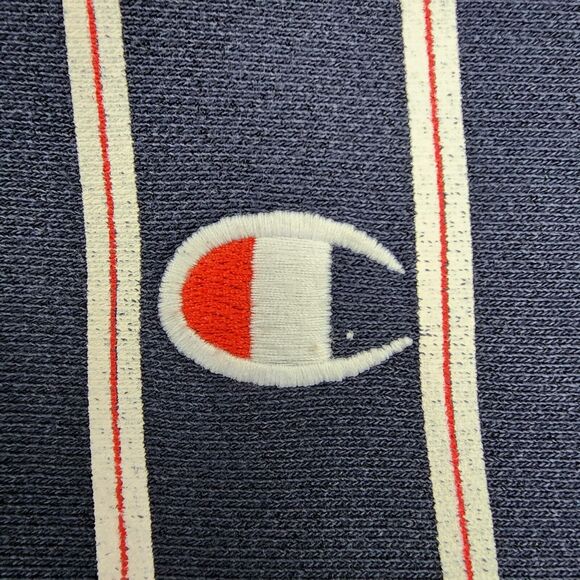 Champion Hoodie Womens Medium Blue Stripe Reverse Weave Heavyweight Sweatshirt - Picture 8 of 16